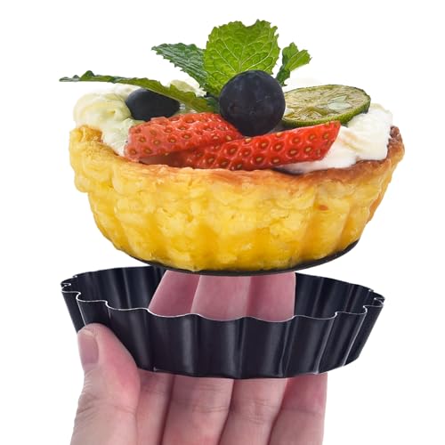 12Pack Mini Tart Pans Removable Botttom 3 Inch Tart Pan (3.15-inch X 0.8-inch)