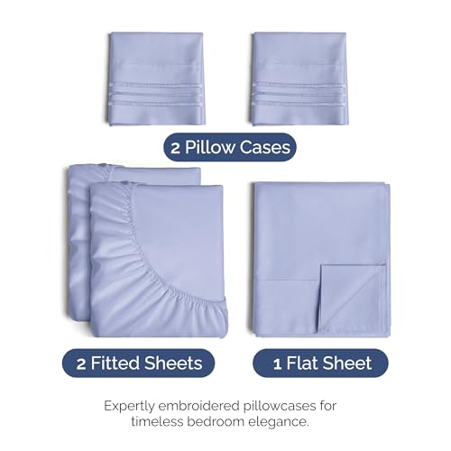 Split King Size 5 Piece Sheet Set (35 - Lavender / Split King Size)
