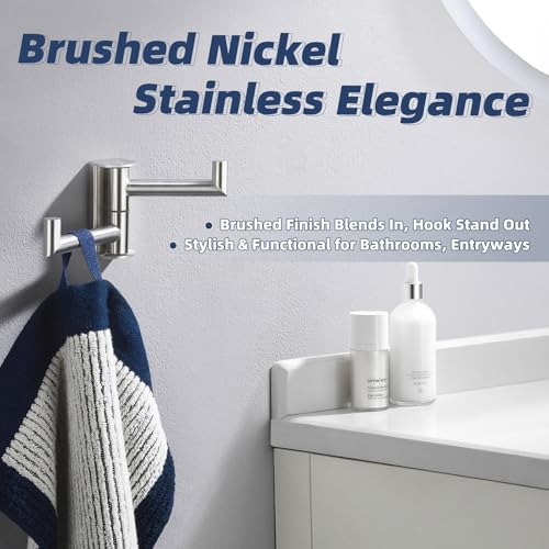 Double Swivel Towel Hook (1 Pack / Brushed Nickel)