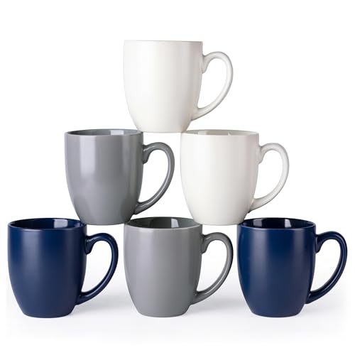 16 oz Coffee Mugs Set of 6 (Multi-Color3)