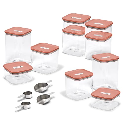 26 Piece Ultimate Airtight Glass Food Storage Containers with Lids (Perracotta / 26-Piece Set)