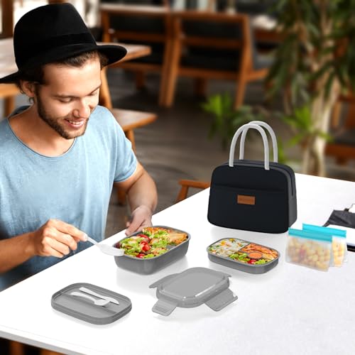 Leakproof Bento Box & Insulated Lunch Bag Set for School & Work