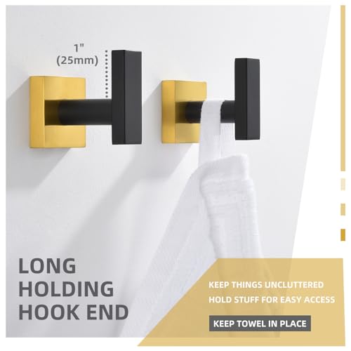 Bathroom Towel Hook Black & Gold (Black & Gold)