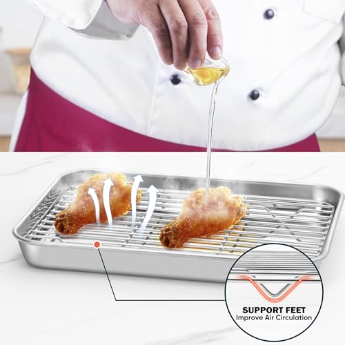 Stainless Steel Cooling Racks Set for Oven Cooking Baking (8.7+9.7+11.6+15.2 Inch)