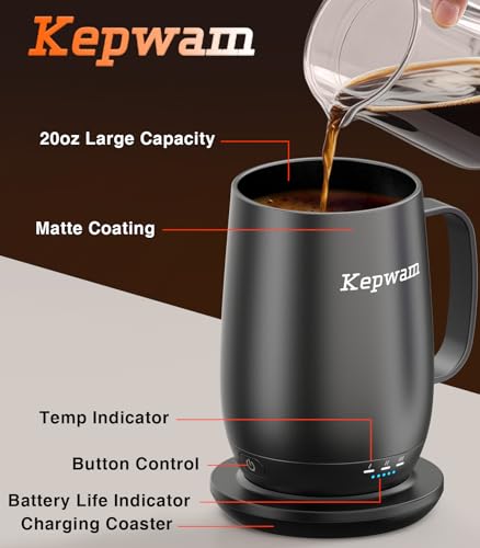 Heated Coffee Mug T2 (Black / 20oz)
