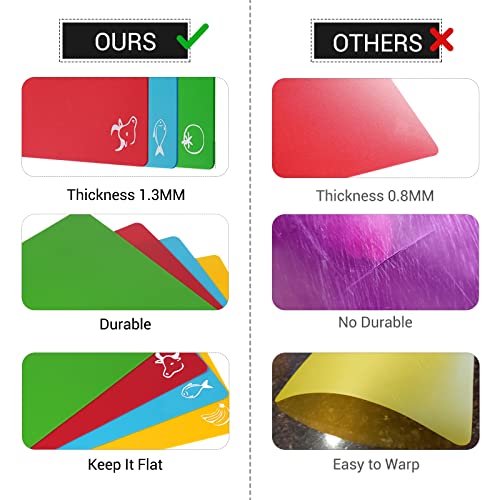 Kitchen Plastic Cutting Board Set (Set of 4)