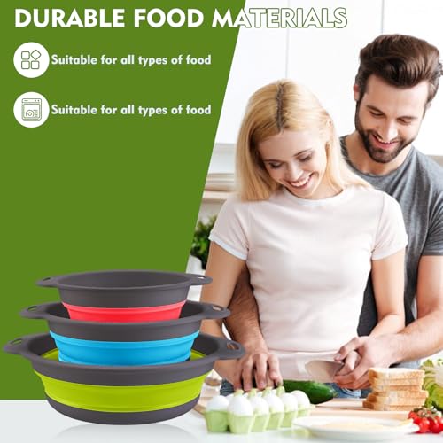 Collapsible Colander Set (Blue, Green, Red)