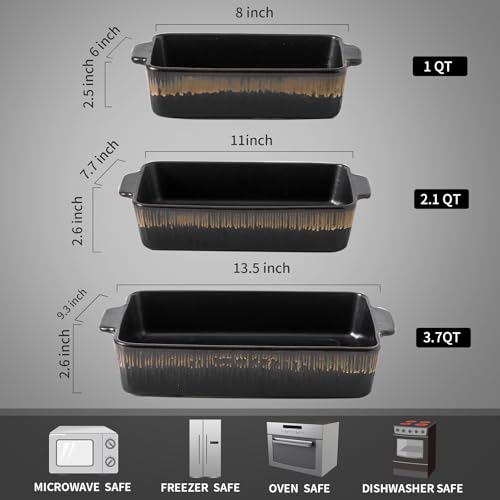 Bakeware Set Ceramic Baking Dish (Rough Black)