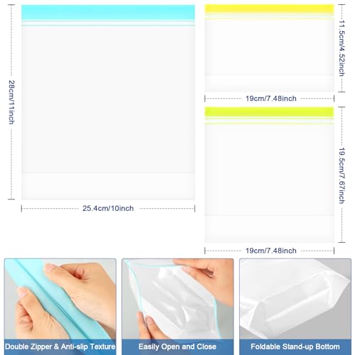 22 Pack Reusable Snack Bags (Green Yellow / 22 Pack Snack Bags)