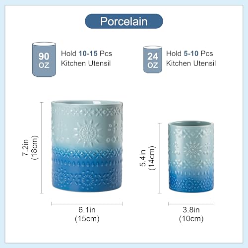 7.2"+5.4" Ceramic Utensil Holder Set of 2 (2 Count)