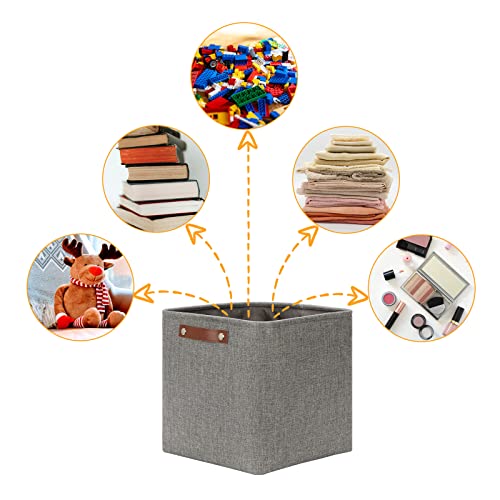 12 inch Cube Storage Bins (Grey / M-12"x 12"x12")