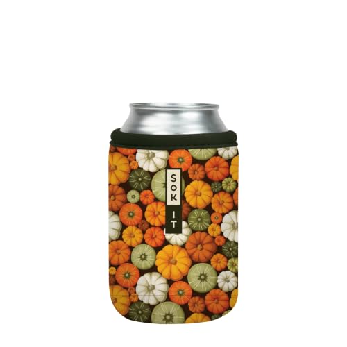 CanSok Sleeve for Beer & Soda Insulated Neoprene Cover (Pumpkin Spice / 12oz Can Sleeve)