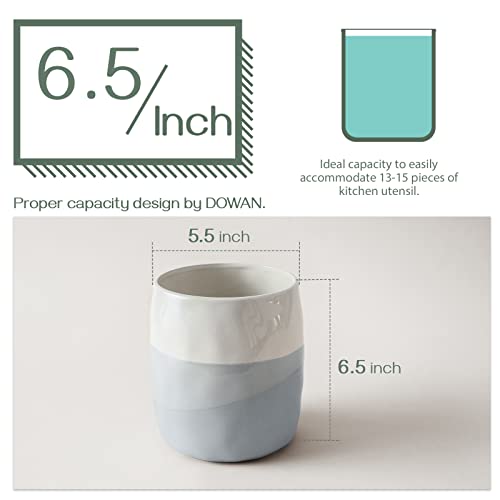 Utensil Holder (White & Blue)