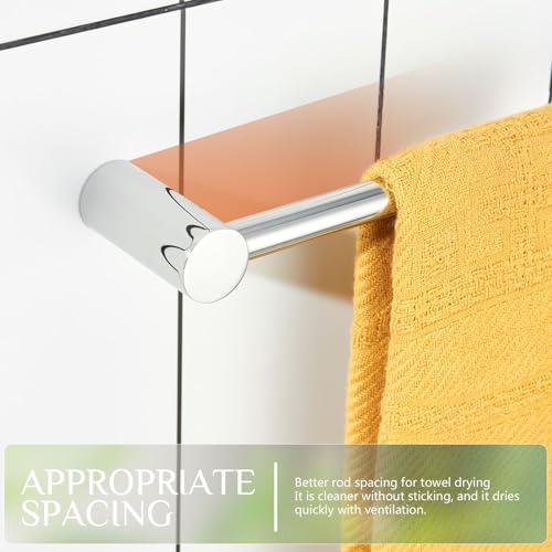 Towel Bar for Bathroom Wall Chrome 12 (Polishd Chrome / 12-Inch)