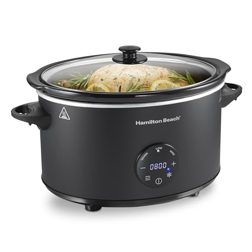 6 Quart Set & Forget Programmable Slow Cooker (6 Quarts, Flexible Programming, Black)