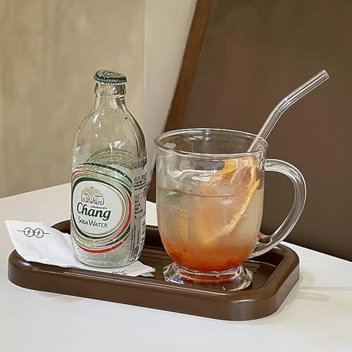 Clear Glass Coffee Mugs Set of 4 (Clear Striped)