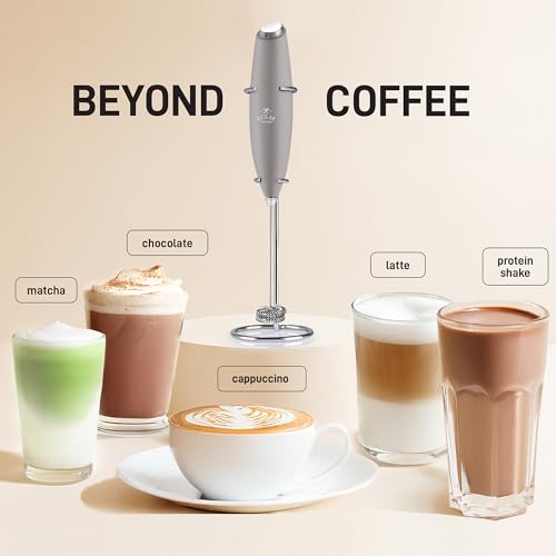 Powerful Milk Frother Wand With Duracell Batteries (All Must Go Slate Stone / Double Whisk + Batteries)