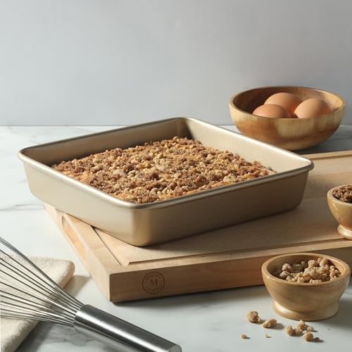 Gallen 9 Inch Square Nonstick Carbon Steel Cake Pan (Champagne / 9" Cake Pan)