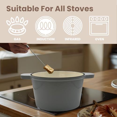 Cast Iron Fondue Set 15 (Ice Melt Blue)