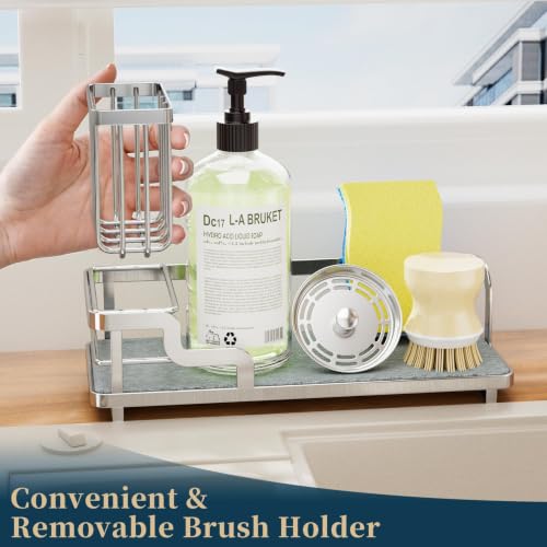 Sponge Holder for Kitchen Sink (Silver)