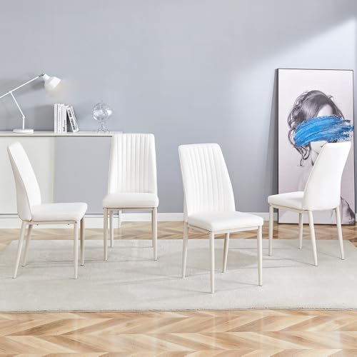 Modern Dining Chairs Set (B- All White)