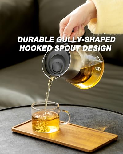 23oz Small Glass Teapot with Infuser For Loose Leaf Tea Steeper (23 oz (No Cups))