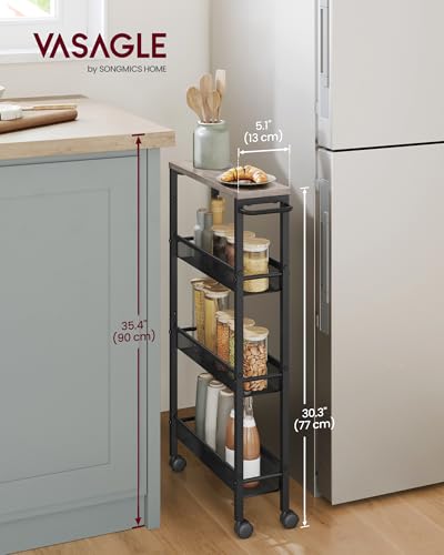 4 Tier Slim Rolling Storage cart with Wheels