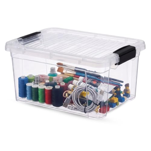 6.6 Quart Clear Plastic Storage Boxes with Lids (6.6 Quart)