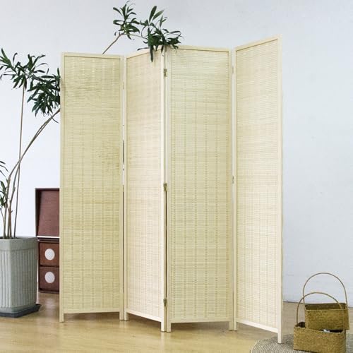 4 Panel Bamboo Room Divider (Beige / 4 Panel)