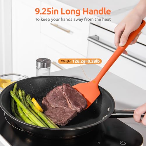Silicone Turner Cooking Spatula (Orange / 13.6 in)