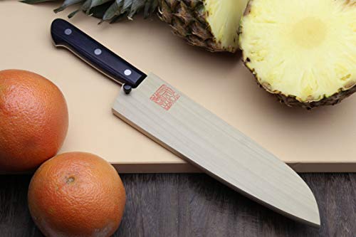 Stainless Clad Nashiji Ginsan High Carbon Stain Resistant Steel Santoku Multipurpose Knife (7")