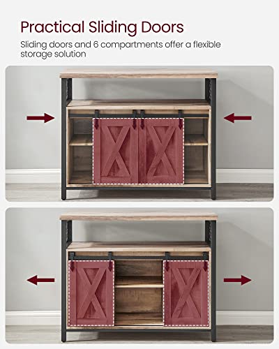 Buffet Cabinet (Without Power Outlet and Light / 13"D x 39.4"W x 31.5"H / Camel Brown + Ink Black)
