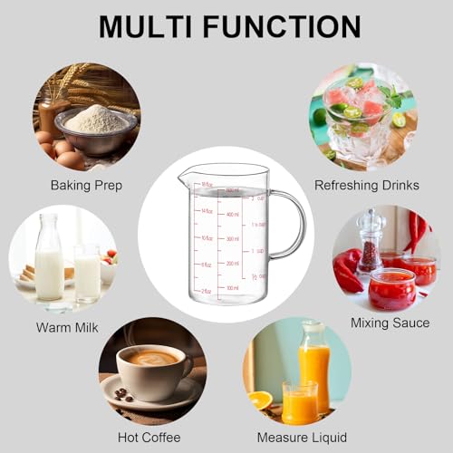 18OZ 500ML Glass Measuring Cup (18Oz/2Cups/0.5L)