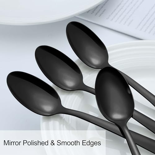 36 Pieces Black Teaspoons Set (36 Pcs 6.2'' Black Teaspoons)