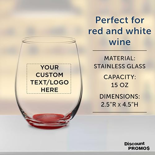 Custom Stemless Wine Glasses in Bulk by ARC Perfection (100 Count)