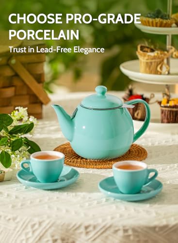 Teapots for Tea (Mint Green / 27oz (with infuser))