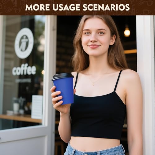 16 oz Coffee Cups with Lids (Blue / 16 oz)