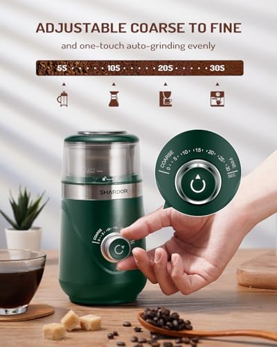 Electric Super Silent Blade Coffee Grinder (Green / 1 Bowl)