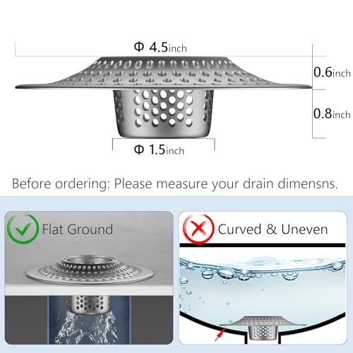 Drain Hair Catcher Tub Drain Protector (Stainless-steel)