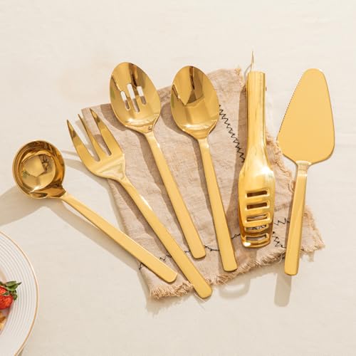 18 10 Large Hostess Gold Serving Utensils (8 / Gold)