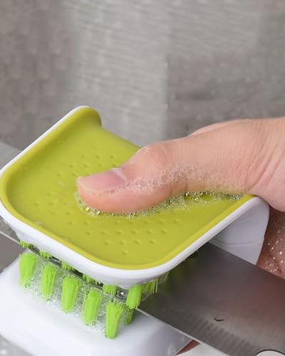 Blade Knife Cleaner 2PCS Kitchen Washing Brush Chopsticks Cutlery Cleaning Brush Double (Green*2)