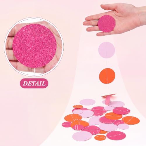 5 Pieces Dot Garland Banner Hanging (Pink and Orange)