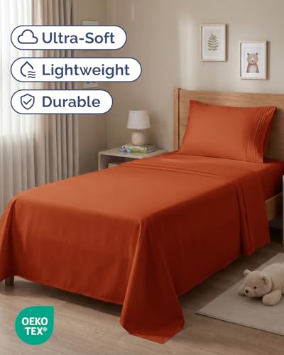 Twin Size 3 Piece Sheet Set (26 - Terracotta / Twin)