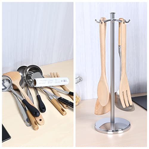 Kitchen Countertop Rotating Utensil Holder (Chrome)