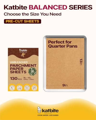9x13 Inch Parchment Paper Sheets 130PCS (130 Count)