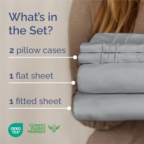 King Size 4 Piece Sheet Set (05 - Steel Blue / King)