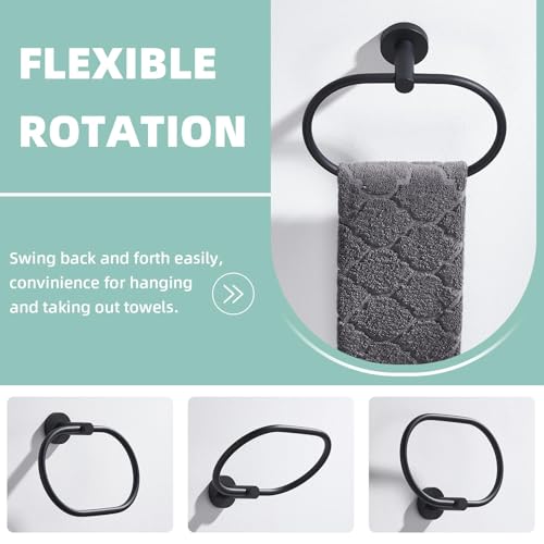 Matte Black Oval Towel Ring (Oval - Matte Black)