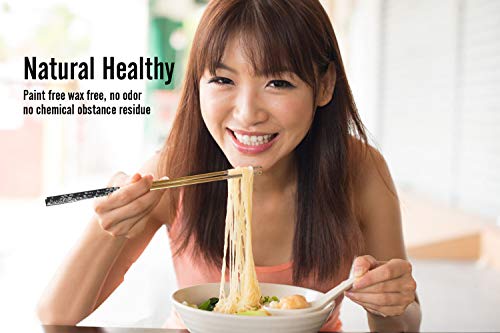 Chopsticks Reusable Titanium Plated Metal Chopsticks 304 Stainless Steel Chopstick Dishwasher safe Japanese Korean lightweight Engraved Anti (Black/Gold)
