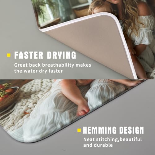 Custom Dish Drying Mat Customized Drainer Pad with Image Logo Text 16x18 Inch Personalized Absorbent Dish Dry Pad for Kitchen Counter Sink (Custom / 16x18 inch)