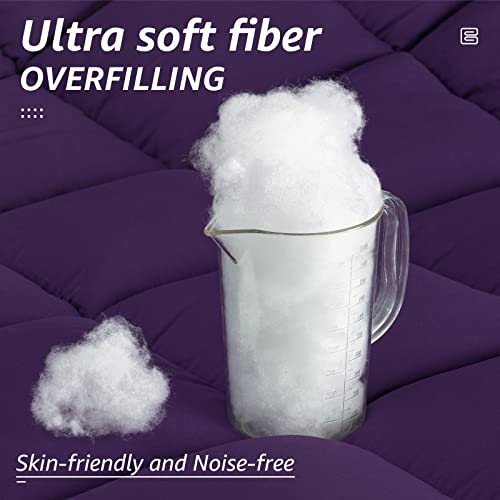 All Season California King Size Bed Comforter (Purple / Cal King（96*104）)